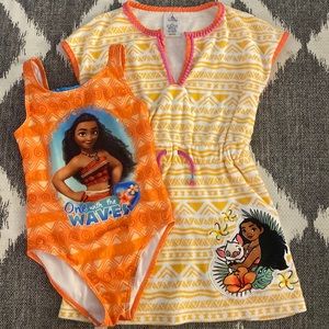 Moana swimsuit and cover up dress.
